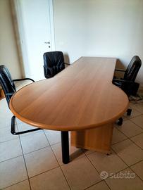 SCRIVANIA SAGOMATA+CASSETTIERA+LIBRERIA