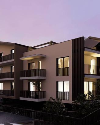 Appartamento con giardino in un edificio di nuova