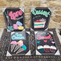 Quattro oleografie retroilluminate a led nuove AD.