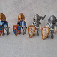 playmobil cavalieri 2x leone 2x d'argento