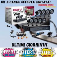 👍Kit Videosorveglianza 8 telecamere infrarossi 