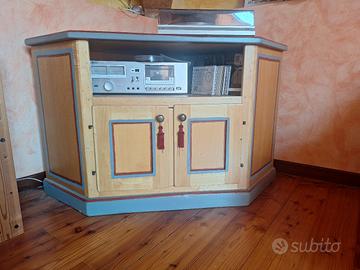 Mobile Angolare Porta stereo/TV in Legno Massello