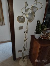 Lampada da Terra in Stile Vintage con Fiori Decora