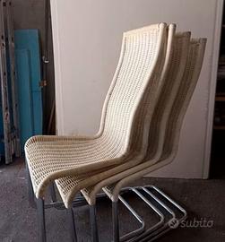 4 sedie sbalzo tecta mod b20 pranzo giardino