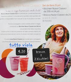 Brocca 2l + 3 bicchieri Tupperware 