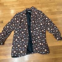 Blazer Strutturato con Stampa Geometrica Vintage