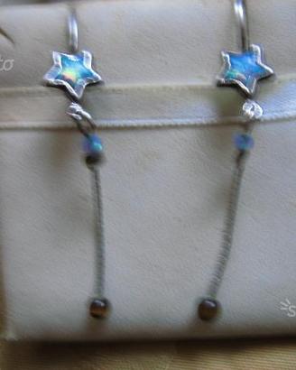 Orecchini Stelle Opale.Arg.925 Anni'90