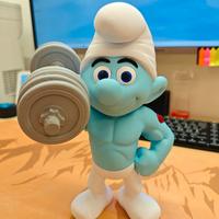 Puffo da collezione smurf - forzuto