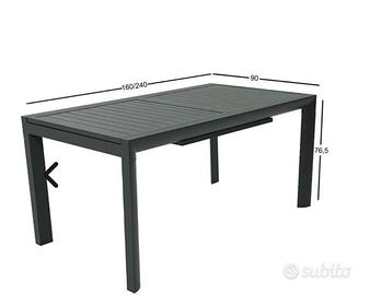Tavolo allungabile in alluminio