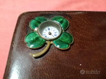 Portafoglio uomo con orologio meccanico funzionant