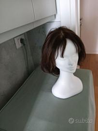 Parrucca castana donna capelli veri
