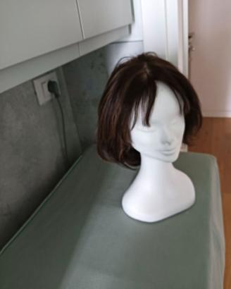 Parrucca castana donna capelli veri