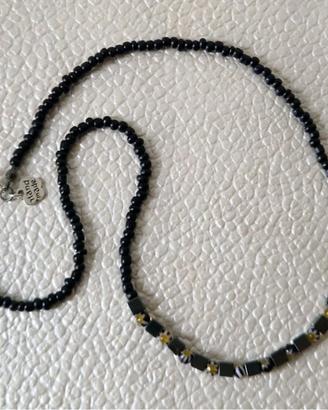 Collana uomo di perline e vetro di Murano