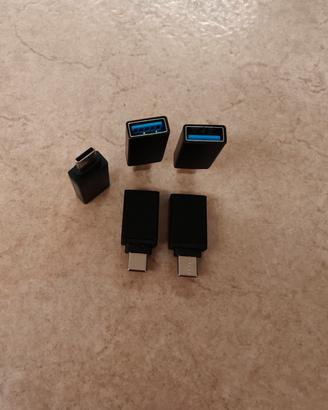 5 adattatori USB-A a USB-C nuovi