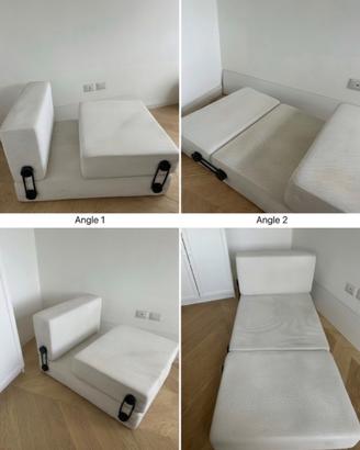 pouf letto trix Kartell e 4 sedie Gilbert Ikea