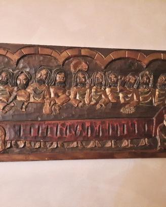 quadro legno  ultima cena