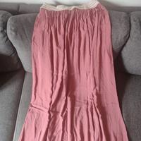 Gonna lunga rosa in cotone tg S/M