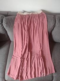 Gonna lunga rosa in cotone tg S/M