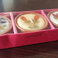 Set 3 candele decorate e profumate India