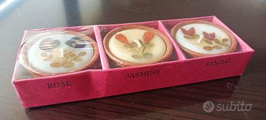 Set 3 candele decorate e profumate India