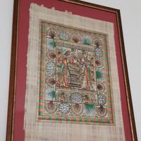 Quadro tela papiro egiziano cornice legno e vetro