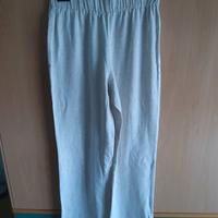 Pantalone bianco panna lungo a zampa larga
