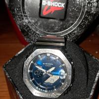 G-shock casio argento e blu