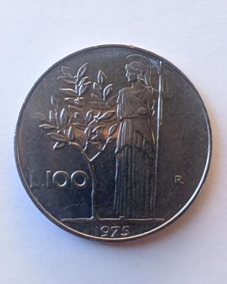 2 monete da 100 Lire 1975 Repubblica Italiana