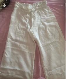 pantaloni in lino bianchi brums woman