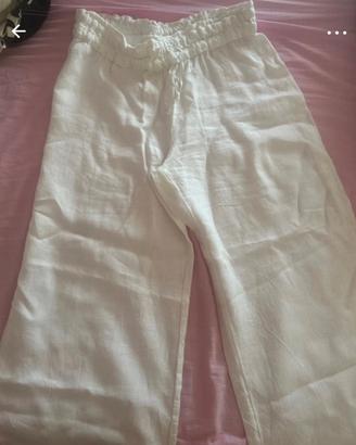 pantaloni in lino bianchi brums woman