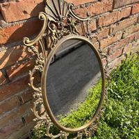 Specchio Vintage Ovale con Cornice Decorata
