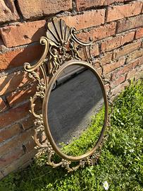 Specchio Vintage Ovale con Cornice Decorata
