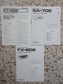 Libretti uso Pioneer Sa-706 tx-606 ct-606