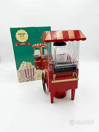 Macchina Popcorn Vintage Crazy Pop 1200W - Nuova