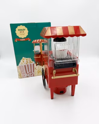 Macchina Popcorn Vintage Crazy Pop 1200W - Nuova