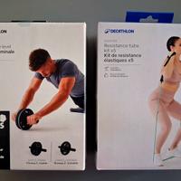 Ruota addominali e kit elastici di resistenza deca