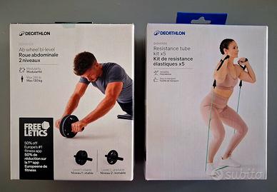 Ruota addominali e kit elastici di resistenza deca