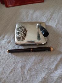 Portapenna vintage in argento