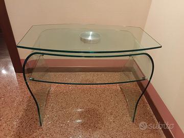 Mobile porta tv in cristallo girevole