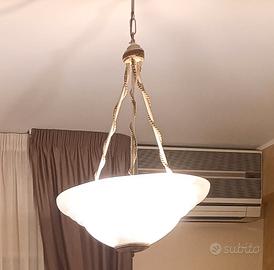 Lampadario due applique in ferro battuto da parete