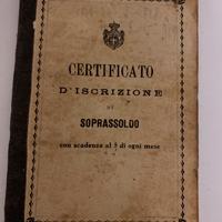 Libretto - certificato d’iscrizione di soprassoldo