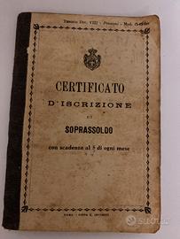 Libretto - certificato d’iscrizione di soprassoldo