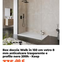 box doccia walk in 150cm