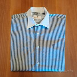 Camicia uomo a righe bianco nero cotone taglia L