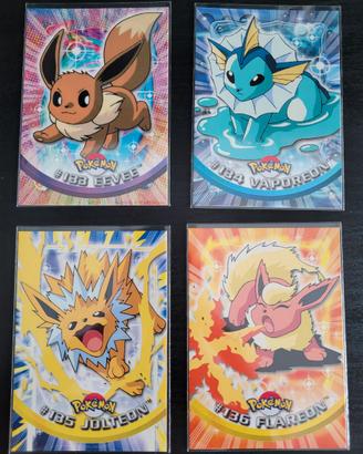 Pokémon Topps - Eevee Vaporeon Jolteon Flareon NM