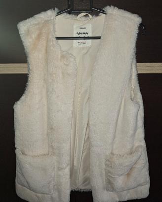 Gilet pelliccia sintetica Zara color panna/crema