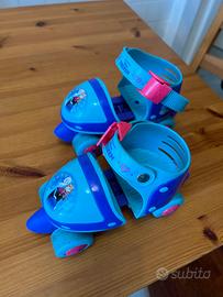 Pattini regolabili + casco + protezioni + zaino