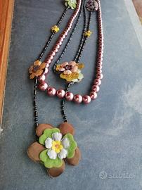 Collana vintage e originale a tre giri