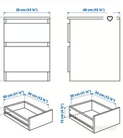 2 comodini IKEA Kullen - usati comprati 5 anni fa