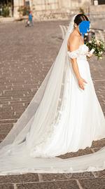abito da sposa in tessuto di georgette